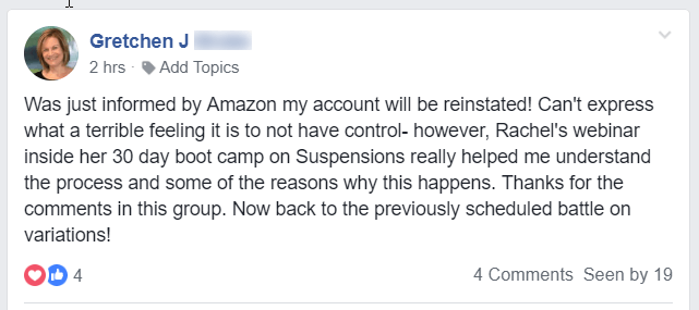 gretchen testimonial for cascadia seller solutions